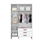 Guarda Roupa Infantil 3 Portas 3 Gavetas Retrô Lisa Espresso