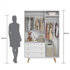 Guarda Roupa Infantil 3 Portas 3 Gavetas Retrô Luna Branco