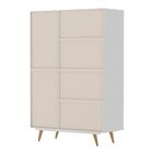 Guarda Roupa Infantil 3 Portas 3 Gavetas Retrô Luna Branco