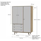 Guarda Roupa Infantil 3 Portas 3 Gavetas Retrô Luna Rustik/br