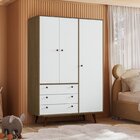 Guarda Roupa Infantil 3 Portas 3 Gavetas Retrô Luna Rustik/br