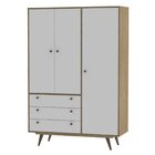 Guarda Roupa Infantil 3 Portas 3 Gavetas Retrô Luna Rustik/br