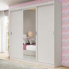 Guarda Roupa Infantil 3 Portas 4 Gav 1 Espelho Branco Fenix
