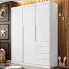 Guarda Roupa Infantil 3 Portas 4 Gavetas Branco Pérola Phoeni