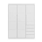 Guarda Roupa Infantil 3 Portas 4 Gavetas Branco Pérola Phoeni