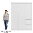 Guarda Roupa Infantil 3 Portas 4 Gavetas Branco Pérola Phoeni