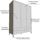 Guarda Roupa Infantil 3 Portas 4 Gavetas Mdf Tudor Areia