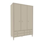 Guarda Roupa Infantil 3 Portas 4 Gavetas Mdf Tudor Areia