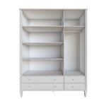 Guarda Roupa Infantil 3 Portas 4 Gavetas Mdf Tudor Branco