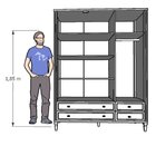 Guarda Roupa Infantil 3 Portas 4 Gavetas Mdf Tudor Branco