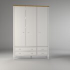 Guarda Roupa Infantil 3 Portas 4 Gavetas Mdf Tudor Branco/mel