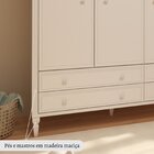 Guarda Roupa Infantil 3 Portas 4 Gavetas Mdf Tudor Branco/mel