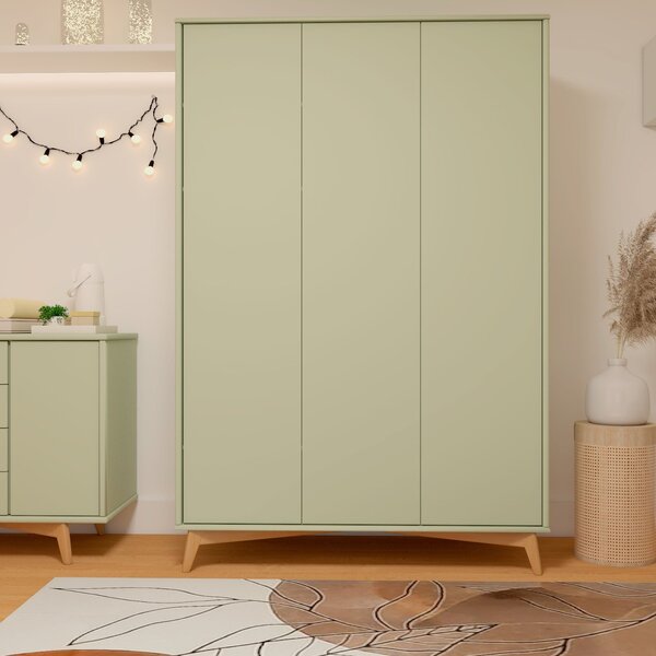 Guarda-roupa Infantil 3 Portas 4 Gavetas Mdf Zen Verde