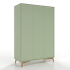 Guarda-roupa Infantil 3 Portas 4 Gavetas Mdf Zen Verde