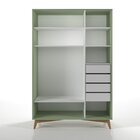 Guarda-roupa Infantil 3 Portas 4 Gavetas Mdf Zen Verde