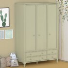Guarda Roupa Infantil 3 Portas 4 Gavetas Palha Tudor Verde