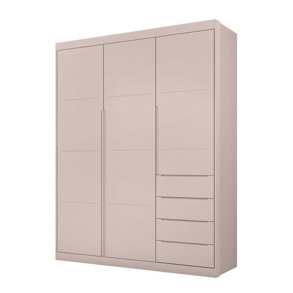 Guarda Roupa Infantil 3 Portas 4 Gavetas Rosê Pérola Phoenix