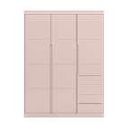 Guarda Roupa Infantil 3 Portas 4 Gavetas Rosê Pérola Phoenix