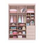 Guarda Roupa Infantil 3 Portas 4 Gavetas Rosê Pérola Phoenix