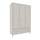 Guarda Roupa Infantil 3 Portas 4 Gavetas Tudor  Branco