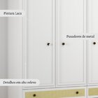 Guarda Roupa Infantil 3 Portas 4 Gavetas Versailles Plus  Bra