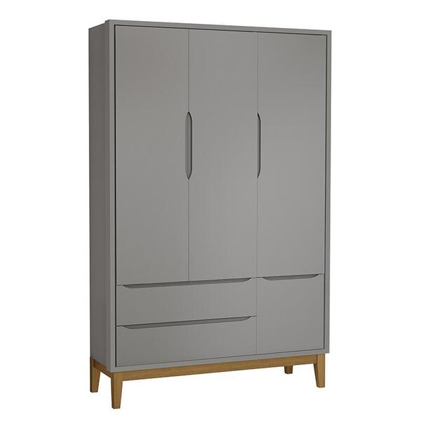 Guarda Roupa Infantil 3 Portas Classic Com Pés Amadeirado - R
