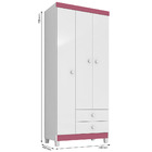 Guarda Roupa Infantil 3 Portas Com Cômoda 5 Gavetas Baby Kids