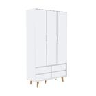 Guarda Roupa Infantil 3 Portas Com Gavetas Amora Branco Fosco