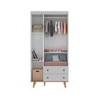 Guarda Roupa Infantil 3 Portas Com Gavetas Fernanda Cinza Fos