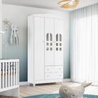 Guarda Roupa Infantil 3 Portas Com Gavetas Mirelle Branco Bri