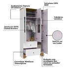 Guarda-roupa Infantil 3 Portas Com Janelas Retangulares E 2 G