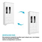 Guarda Roupa Infantil 3 Portas Com Janelas Retangulo E 2 Gave