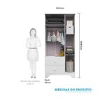 Guarda Roupa Infantil 3 Portas Com Janelas Retangulo E 2 Gave