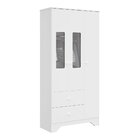 Guarda Roupa Infantil 3 Portas Com Janelas Retangulo E 2 Gave