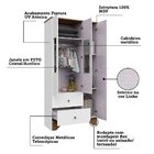 Guarda Roupa Infantil 3 Portas Com Janelas Retangulo E 2 Gave