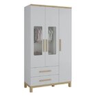 Guarda-roupa Infantil 3 Portas Detalhes Em Acrílico 2 Gavetas