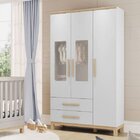 Guarda-roupa Infantil 3 Portas Detalhes Em Acrílico 2 Gavetas
