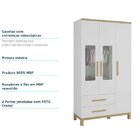 Guarda-roupa Infantil 3 Portas Detalhes Em Acrílico 2 Gavetas