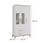 Guarda-roupa Infantil 3 Portas Detalhes Em Acrílico 2 Gavetas