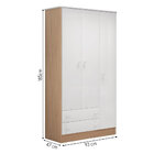 Guarda Roupa Infantil 3 Portas E 2 Gavetas Branco E Carvalho
