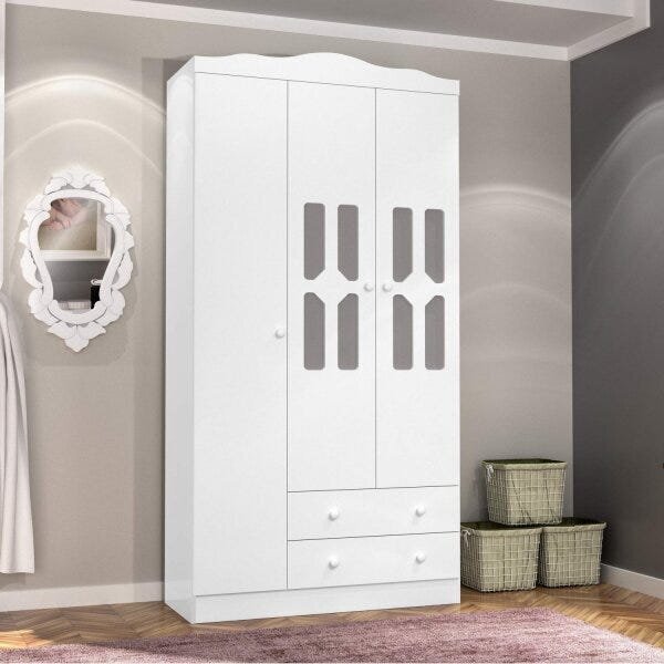 Guarda-roupa Infantil 3 Portas E 2 Gavetas Eloá J&a Móveis Br