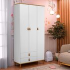 Guarda-roupa Infantil 3 Portas E 2 Gavetas Jujuba Branco/natu