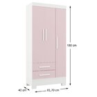 Guarda Roupa Infantil 3 Portas E 2 Gavetas Kit Cat