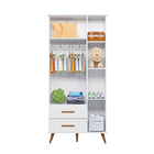 Guarda Roupa Infantil 3 Portas E 2 Gavetas Retrô Lunare Branc