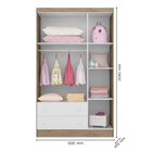 Guarda Roupa Infantil 3 Portas E 2 Gavetas Sonhar Q01 - Amare