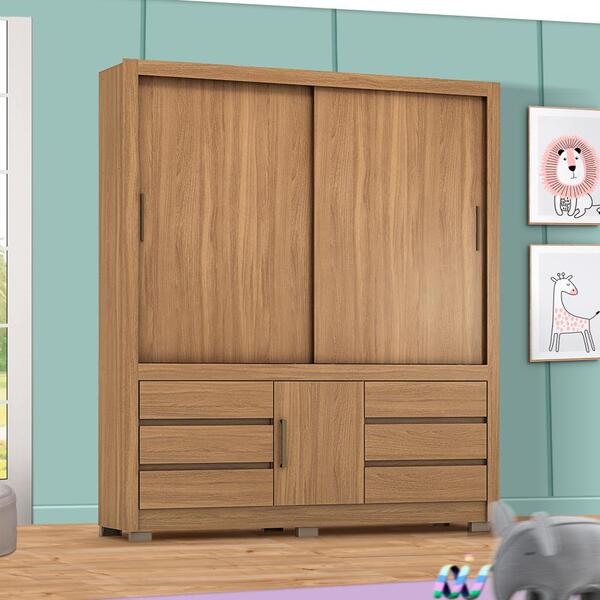 Guarda Roupa Infantil 3 Portas E 6 Gavetas 1.89m Amendola Tou