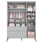 Guarda Roupa Infantil 3 Portas Martin Cinza