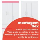 Guarda-roupa Infantil 3 Portas Pingo Branco/rosa