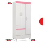 Guarda-roupa Infantil 3 Portas Pingo Branco/rosa