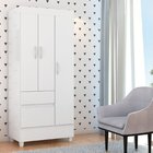 Guarda-roupa Infantil 3 Portas Pingo Branco/rosa